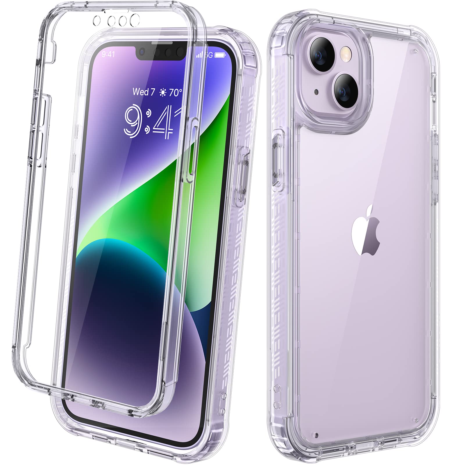 Diaclara Designed for iPhone 14 Case, Full Body Rugged Case with Built-in Touch Sensitive Anti-Scratch Screen Protector, with Camera Lens Protector