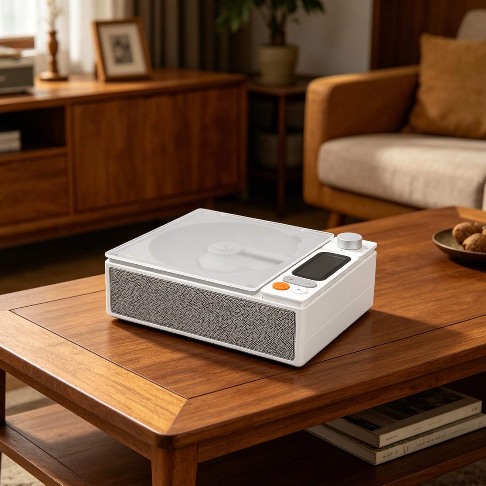 Fabater Reproductor de CD Bluetooth con Pantalla LCD y Experiencia de Audio Inalámbrica con Radio FM para Amantes de la Música (White)