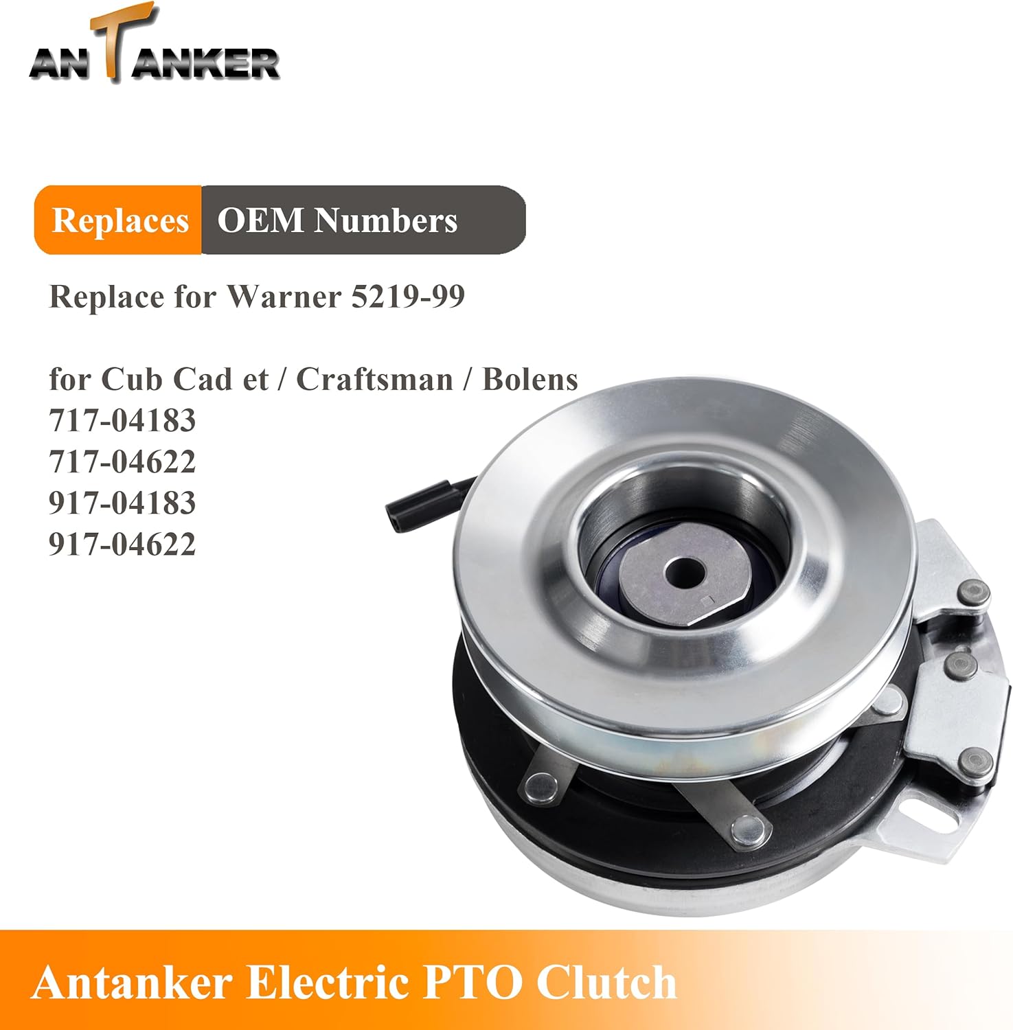 PTO Clutch Replaces for Cub Cad et/Craftsma n, Replace for Troy Bilt 917-04183, 917-04622, 717-04183, 717-04622, for Warner 5219-99, Replaces RZT42 RZT50