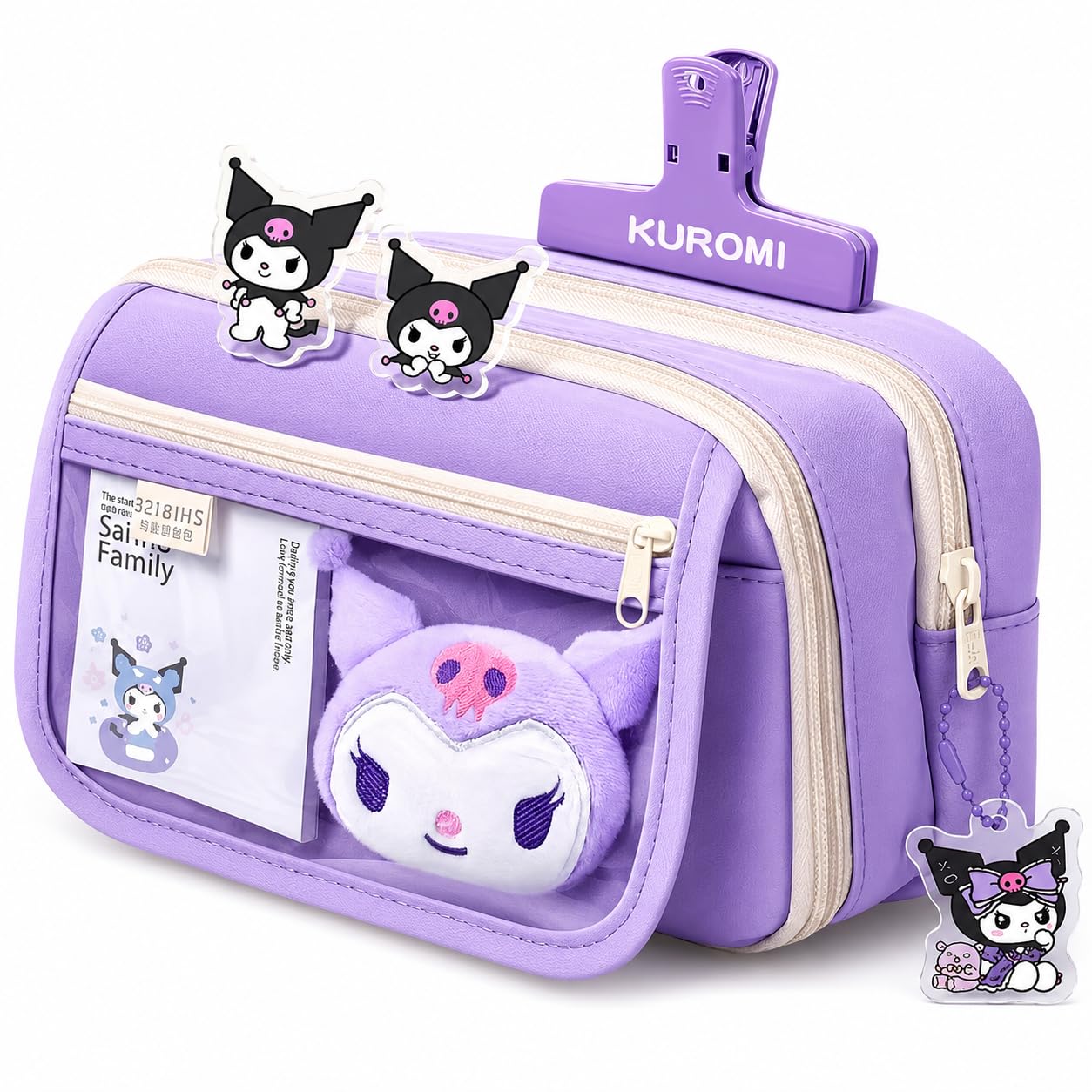 Panda Pencil Case,Cute Design Large Capacity with Transparent Window, Includes Panda Doll and Stickers (Cream Yellow) — Amazon image 13