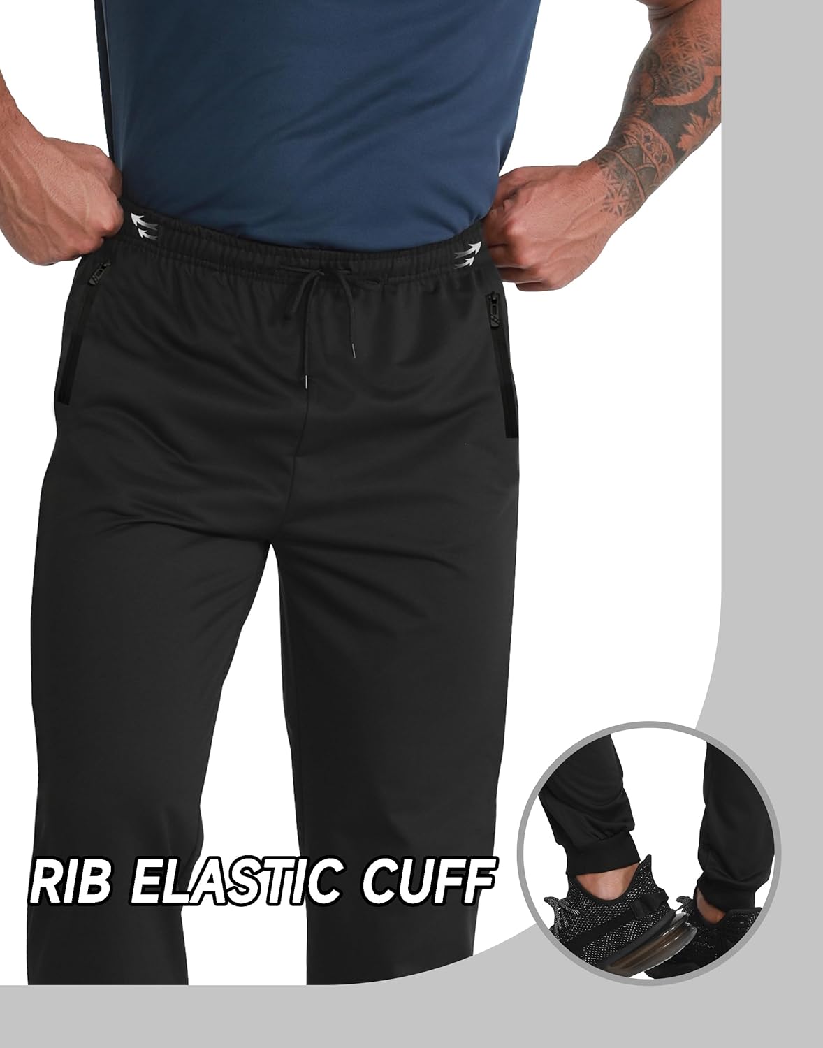 RPOVIG Men's Sweatpants 3 Pack Zipper Pockets Mens Joggers Pants Gym Workout Clothes Athletic Casual Set - Image 5