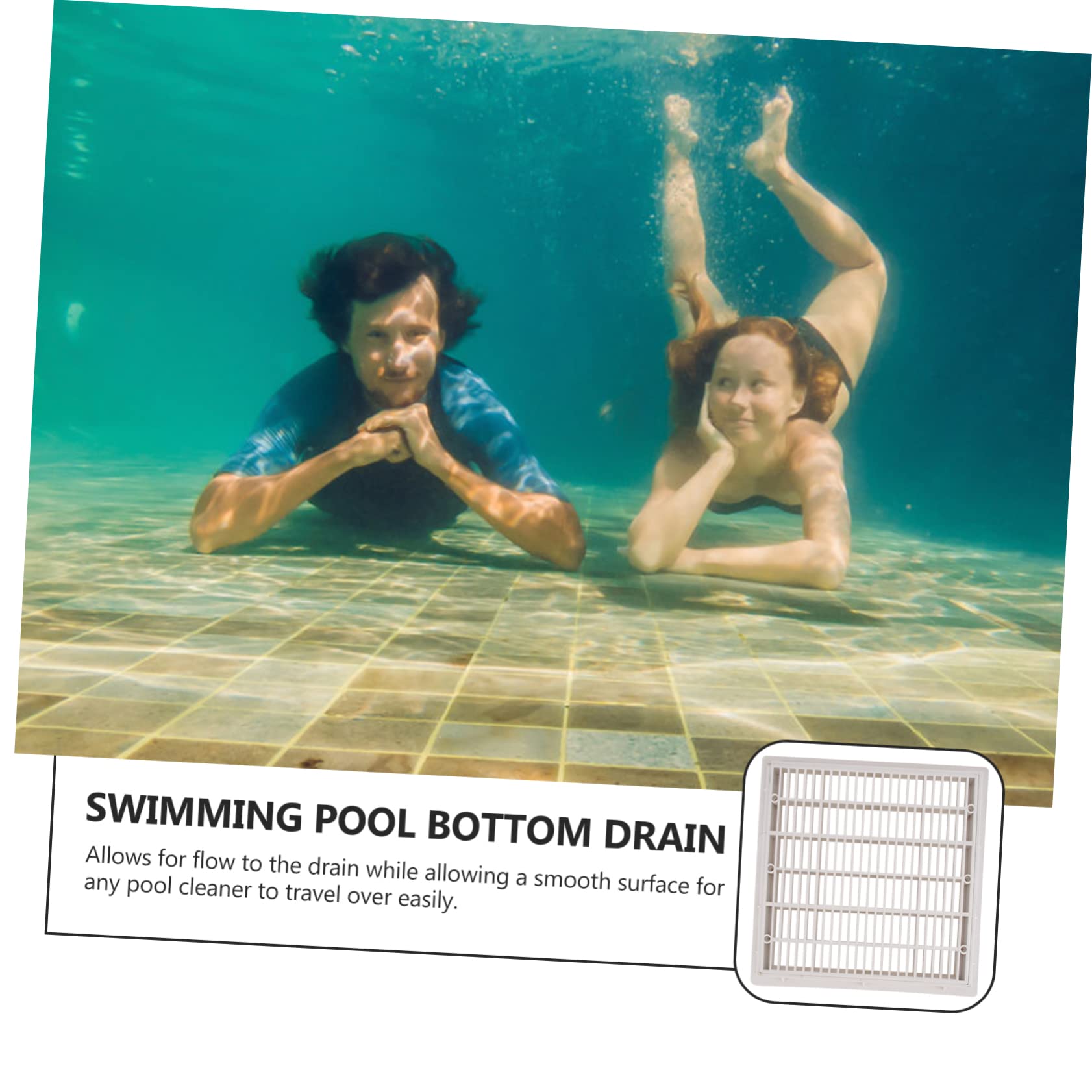 UKCOCO Quadratischer Pool Bodenablauf aus Kunststoff Weiß für Aquarium und Teich mit Automatischem Stopp Beim Entleeren für Außenpool