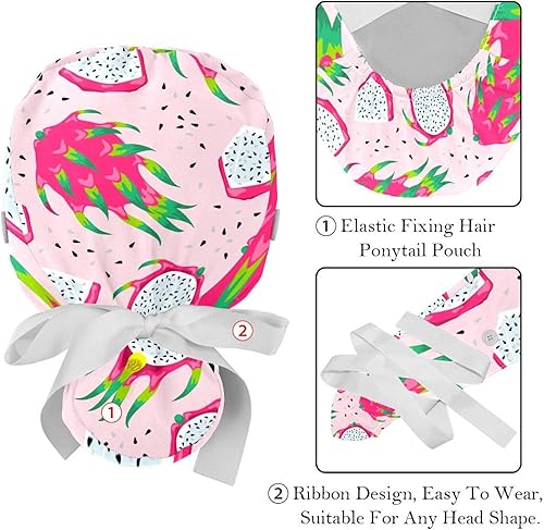 Miniatura 4 de FFLOWER 2 gorras de trabajo con botones, banda para el sudor, dibujos animados, dinosaurio, cohete, cinta para atar en la parte trasera, Multicolor