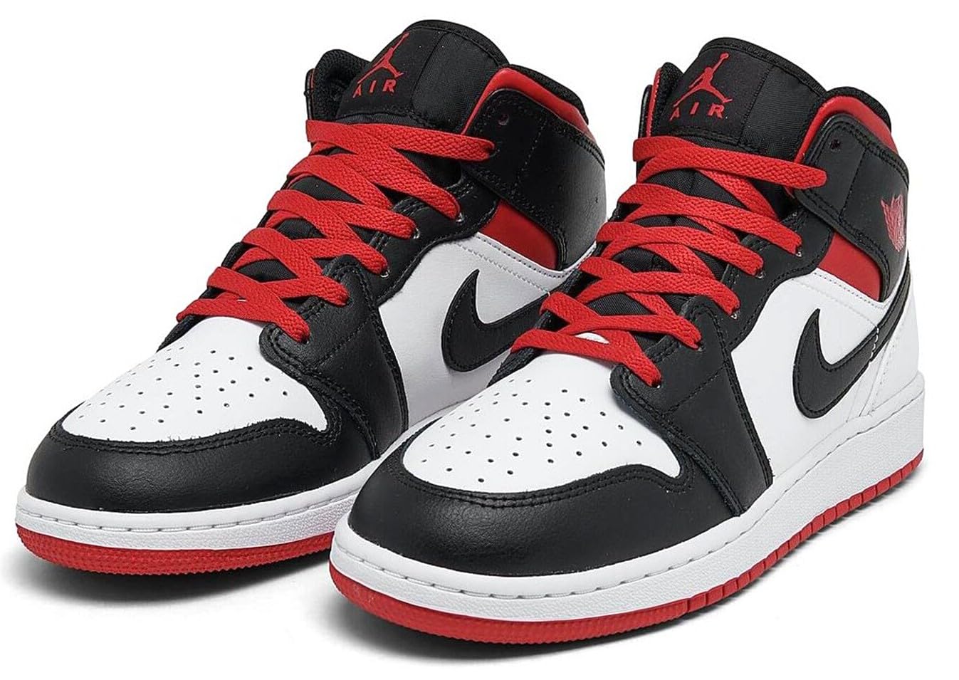 Big Kid's Jordan 1 Mid White/Gym Red-Black (DQ8423 106) - 5