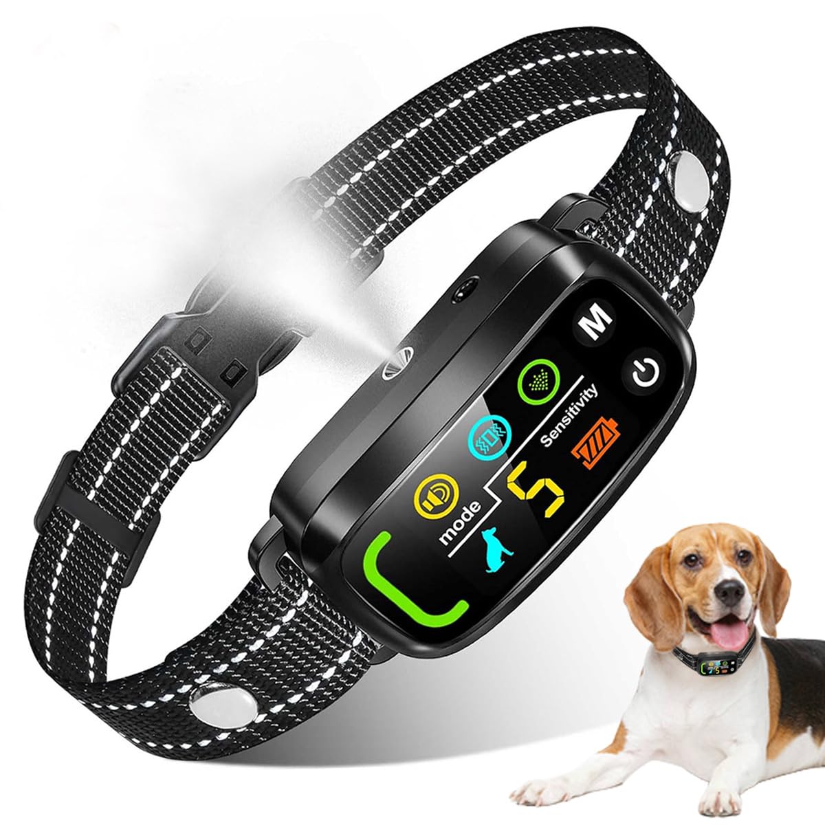 Collar Antiladridos con Spray de Citronela para Perros - Collar Inteligente con 5 Sensibilidades Ajustables y Beep/Vibración/Spray, Recargable Automática Anti ladridos para Perros Pequeños Grandes