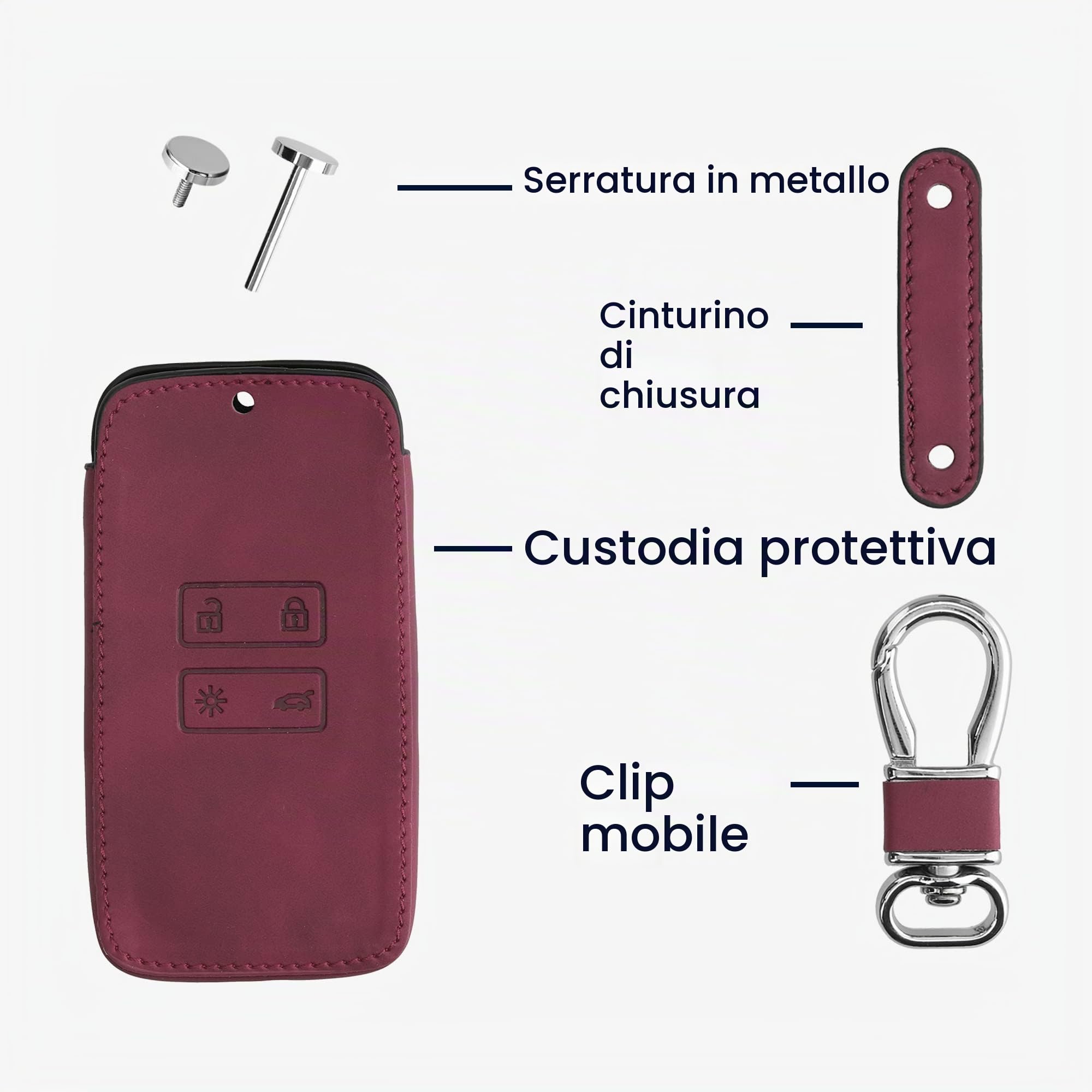 Kwmobile Custodia In Silicone Per Chiavi Smart Fortwo/Cabrio – Cover Antigraffio Con Scritta "Don't Touch My Key" - 5