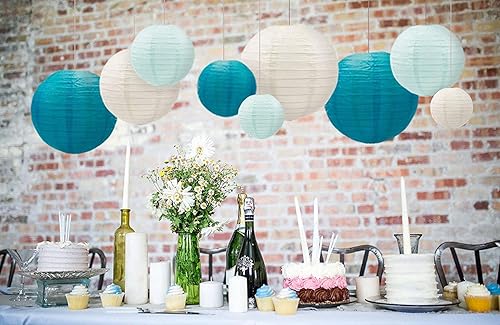 Miniatura 10 de UNIQOOO Juego de 18 faroles de papel morado real, decoración de fiesta de boda, lila pastel, decoración de faroles japoneses, fácil de montar, para