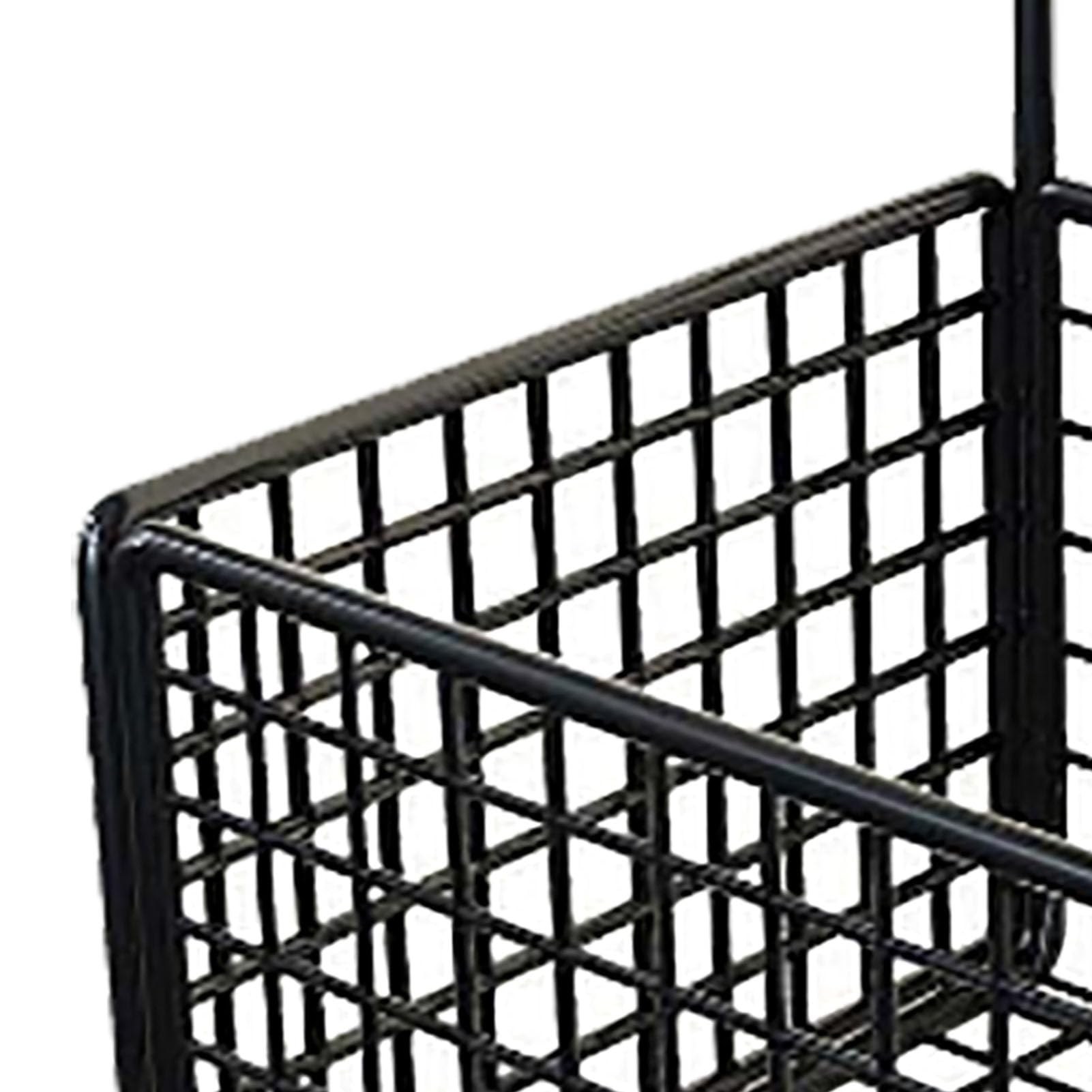 Wandgemonteerde Opbergmand, Stevige Stalen Draad Metalen Mand, Kast Hangende Muur Opbergmand, Rustieke Huisopslagorganisator voor Kasten Pantry Kasten Badkamer Keuken(Zwart Wandgemonteerde Opbergmand, Stevige Stalen Draad Metalen Mand, Kast Hangende Muur Opbergmand, Rustieke Huisopslagorganisator voor Kasten Pantry Kasten Badkamer Keuken(Zwart