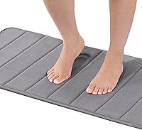 Vista 23 de Flamingo P Tapete de baño de espuma viscoelástica, antideslizante, de secado rápido, lavable a máquina, tapete de baño grueso para suelo de baño