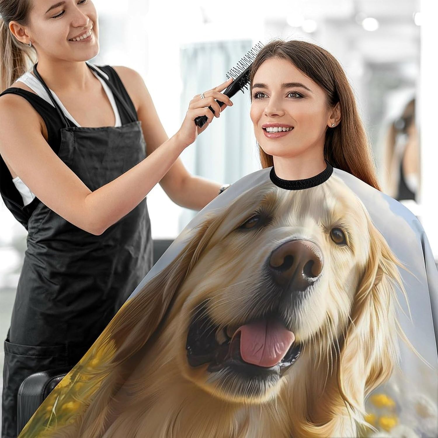 Retriever Dog Cute Dogs Barber Cape Professional Hair Cutting Apron Hairdresser Cape for Men Women