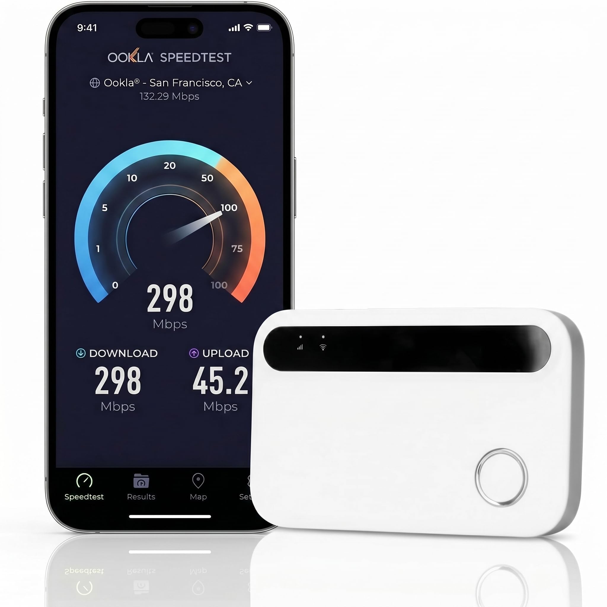 Routeur 5G/4G+ WiFi 6 Portable, Modem SIM Débloqué 300 Mbps, Connecte 32 Appareils, Idéal Télétravail & Voyage