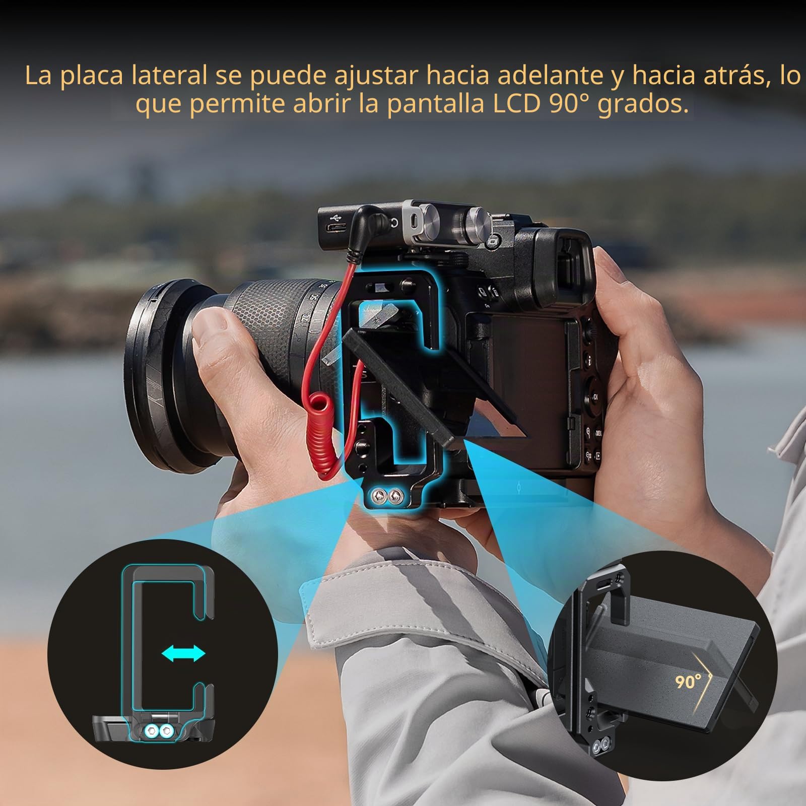 SMALLRIG L Bracket para Nikon Z 6III, Placa L Plate para Arca-Swiss, con Orificios Roscados de 1/4"-20, Conector QD, Montaje de Zapata Fría - 4523