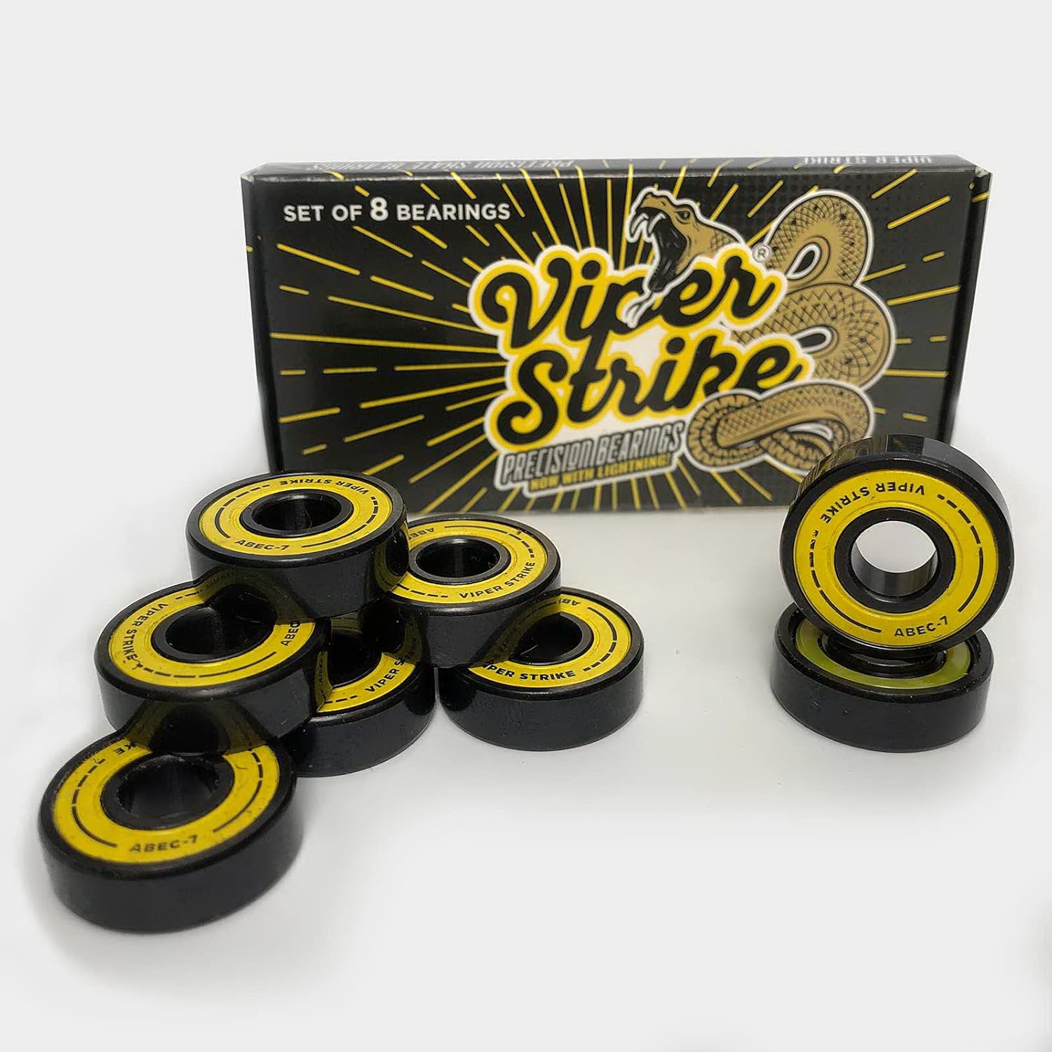 Warehouse Skateboards 60mm Spitfire Wheels Formula Four Classic Natural Skateboard Wheels - 93a with Viper Strike Skateboard Bearings 8mm Precision ABEC 7 Skateboard Bearings - Bundle of 2 Items