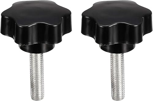 Miniatura 12 de uxcell Pomo de tornillo de sujeción, 1.890 in de diámetro con forma hexagonal de ciruela, perilla de estrella M10 x 1.969 in, rosca macho, 2