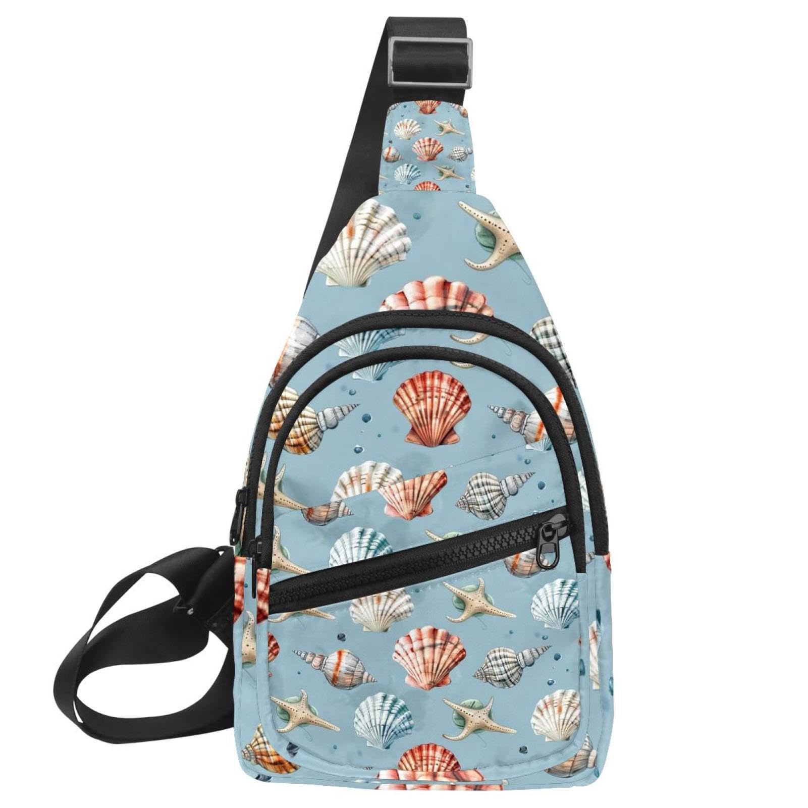 Sac à dos à bandoulière conch avec sangle réglable motif multicolore - 7