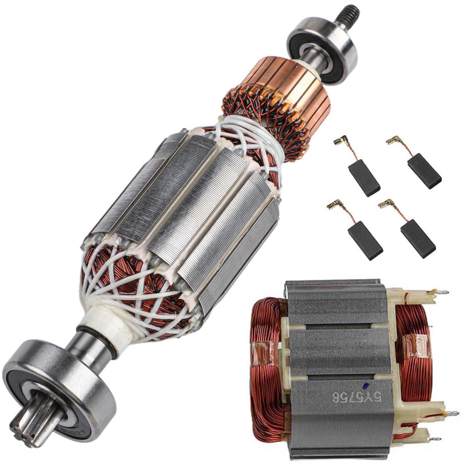6-teiliges Set Rotor-Stator-Kohlebürsten-Set für HR4001C HR4010C HR4011C Modelle inkl. 513633-7 625758-6 CB350 194160-9 Komponenten mit Armaturen-Metallteilen