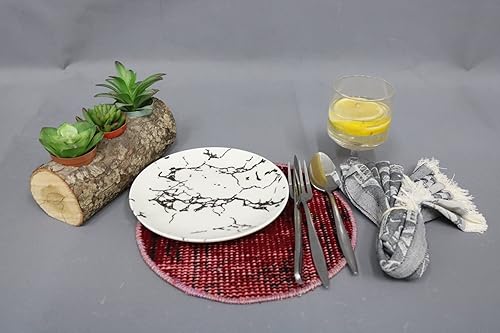 Miniatura 5 de Mesa, Regalo para ella, Decoración de cocina, Placa inferior roja, Placa inferior de alfombra, Placa inferior de regalo de 10"x10", Posavasos al por