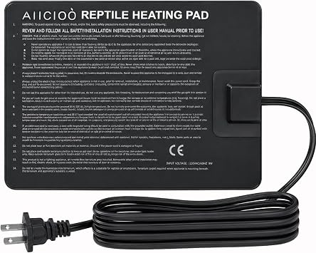 AIICIOO Under Tank Heater Reptile Heating Pad Ideal for Hermit Crab Terrarium 8 Watt