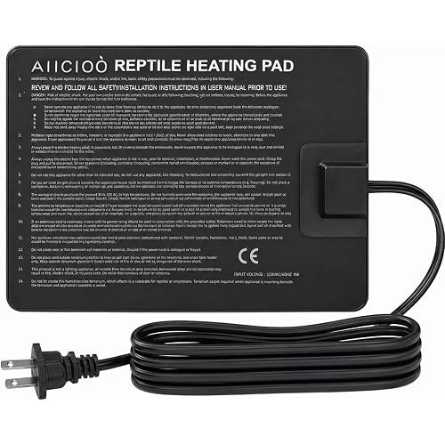 Aiicioo Reptile Heating Pad - Hermit Crab Heater Heat Mat for Reptiles Snake Lizard Terrarium 8 Watt