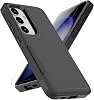 for Samsung Galaxy S25 Case: Dual Layer Protective Heavy Duty Cell Phone Cover Shockproof Rugged with Screen Protector - Military Protection Bumper Tough - Samsung Galaxy S25 2025, Black