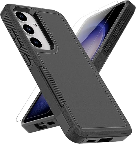 Funda para Samsung Galaxy S25 funda protectora de doble capa resistente para teléfono celular, a prueba de golpes, con protector de pantalla,