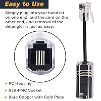 Vista 2 de Desenredador de cable telefónico, paquete de 2 cables giratorios de 360 grados, cable de teléfono antienredos