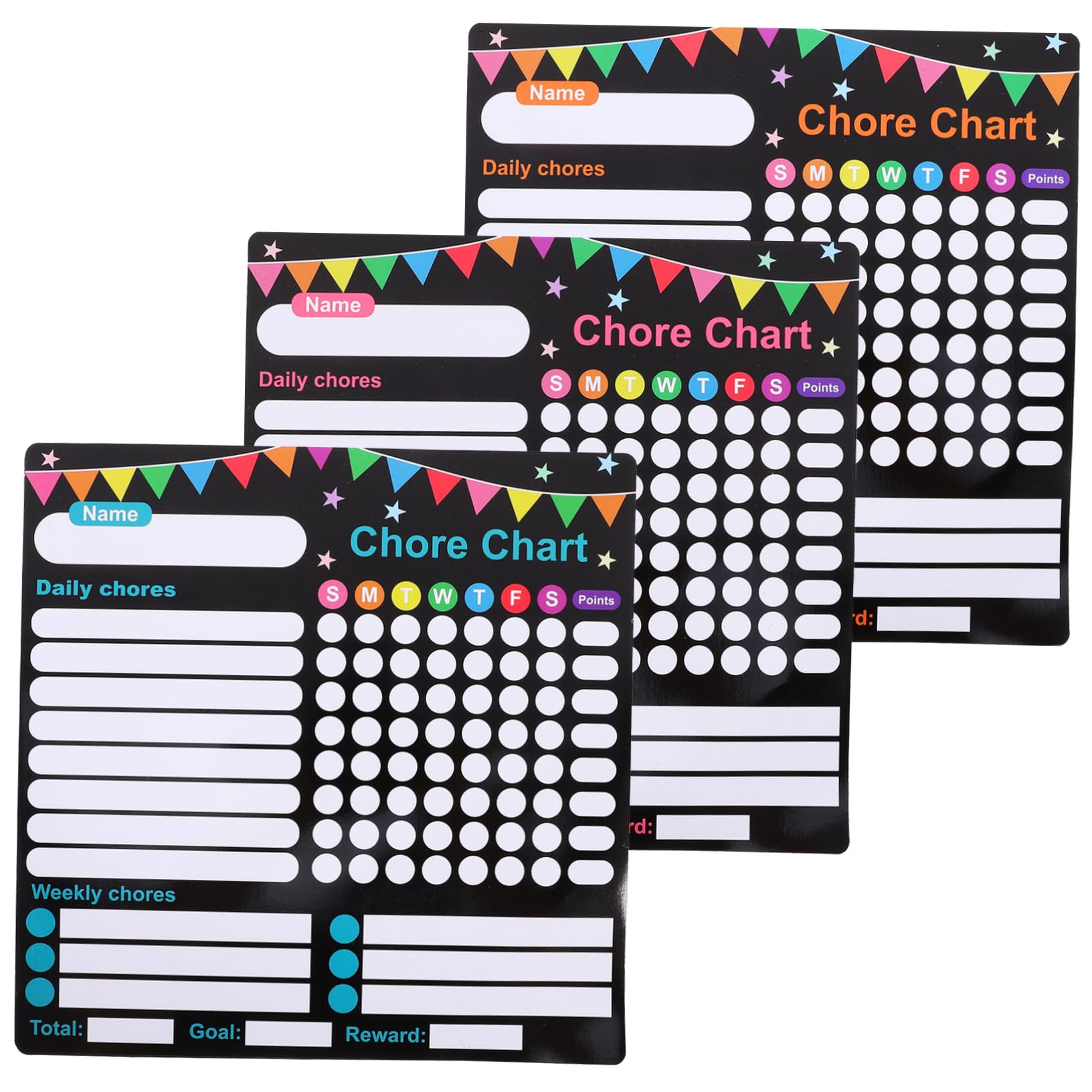 Planificador Semanal De 3 Piezas Para Tareas Familiares Tabla De Recompensas Calendario Visual Para Recompensas Magnéticas Tabla De Responsabilidad Para Niños Imán De Goma
