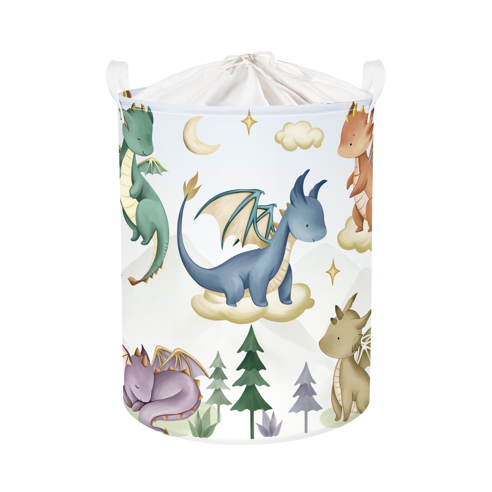 HUUMONSS Cute Dinosaur Storage Basket for Parents Organizing Kids Toys Clothes Large Dragon Boys Gift Toy Box Box Bin Laundry Hamper for Bathroom Shower,Tree,63L