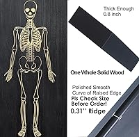 Vista 7 de Tablas de embutidos de ataúd de Halloween grabadas con esqueleto dorado para servir platos de fiesta, decoración de alimentos, bandeja negra gótica