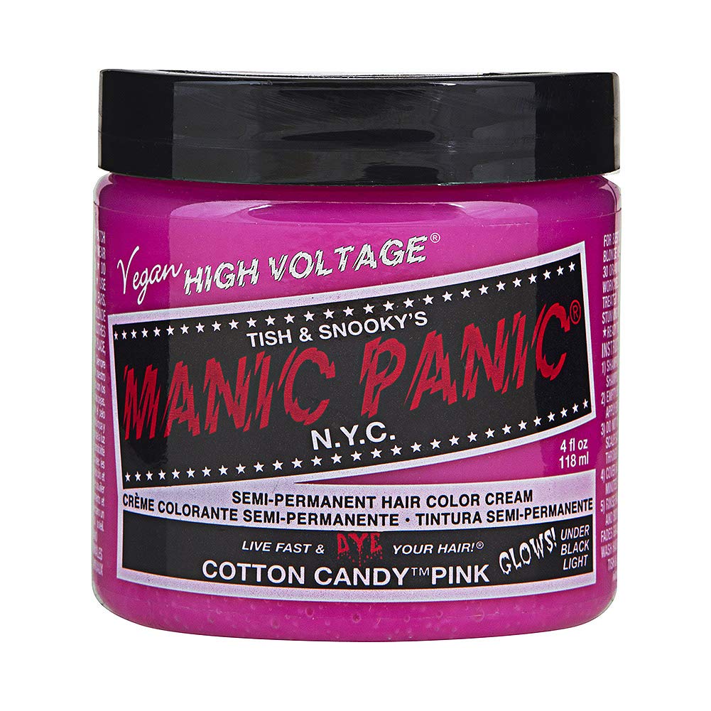 Manic Panic Cotton Candy Classic Creme farba do włosów, wegańska, nietestowana na zwierzętach, półtrwała róża, 1 x 118 ml