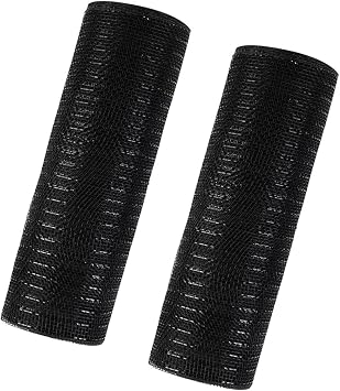 2 Rolls Black Deco Mesh Ribbon for Fall Halloween Wreath Crafts | Metallic Foil Deco Mesh Fabric,Easter Christmas Halloween Thanksgiving Fall Wedding Holiday Wreath Making Supplies