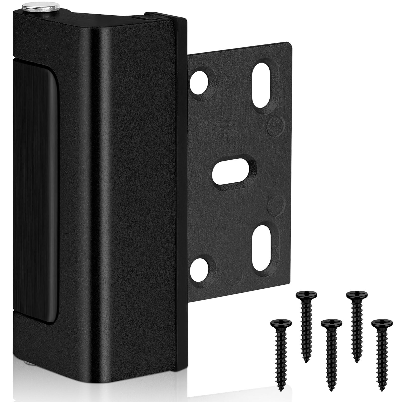 SAISN Home Security Door Lock Reinforcement Black Child Proof Door Lock Latch Aluminium Alloy Security Toddler Locks for Doors Inside