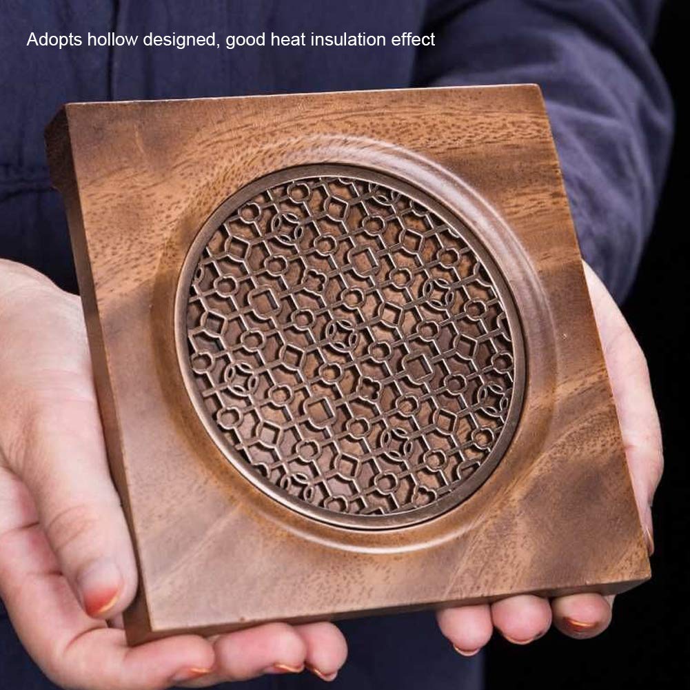 Teiera Mat Domestico Innovativo Noce Quadrato Tappetino Teiera Isolamento termico Sottobicchiere Accessori Tè per Tavolo Cucina Cuscinetti caldi termoresistenti Teiera