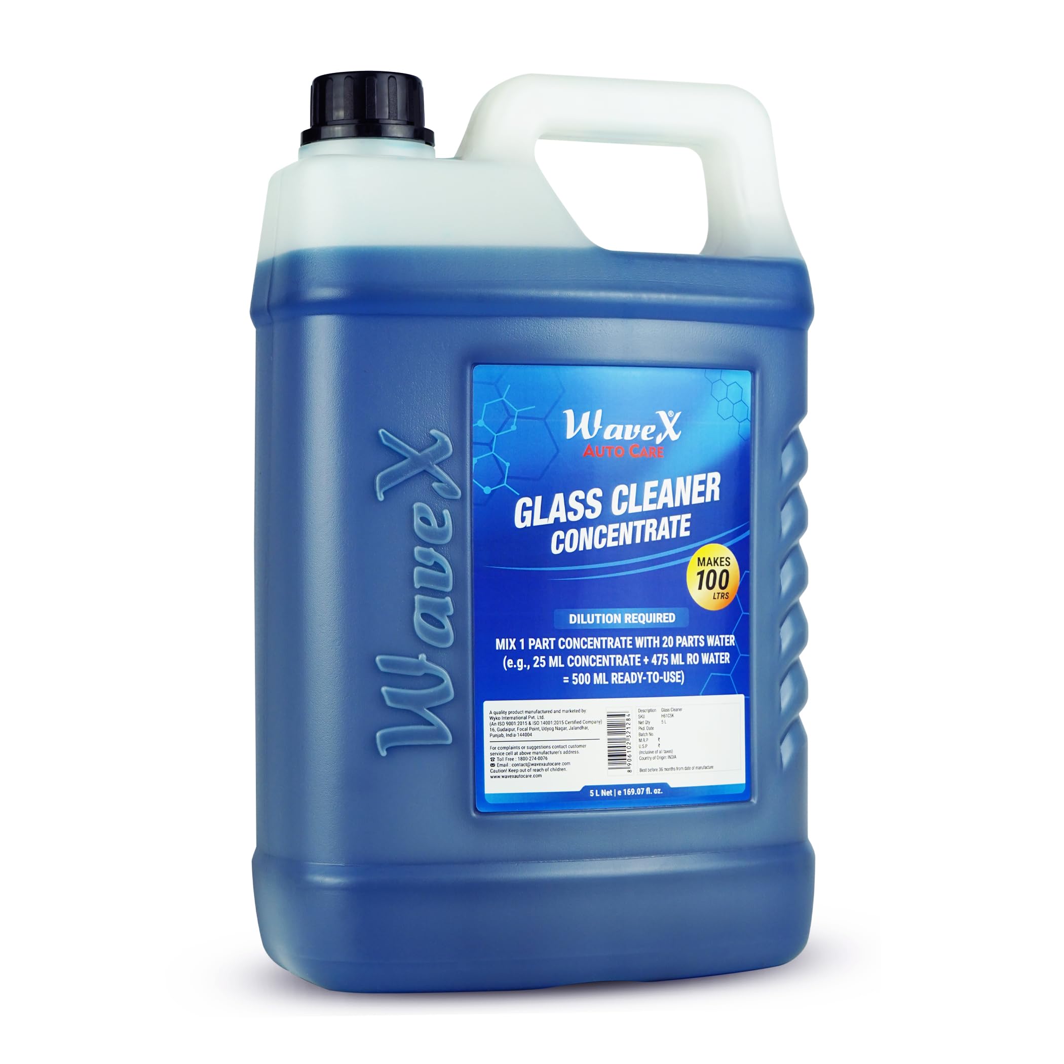 Wavex® Glass Cleaner Liquid Concentrate (5ltr) Makes 100 Litres