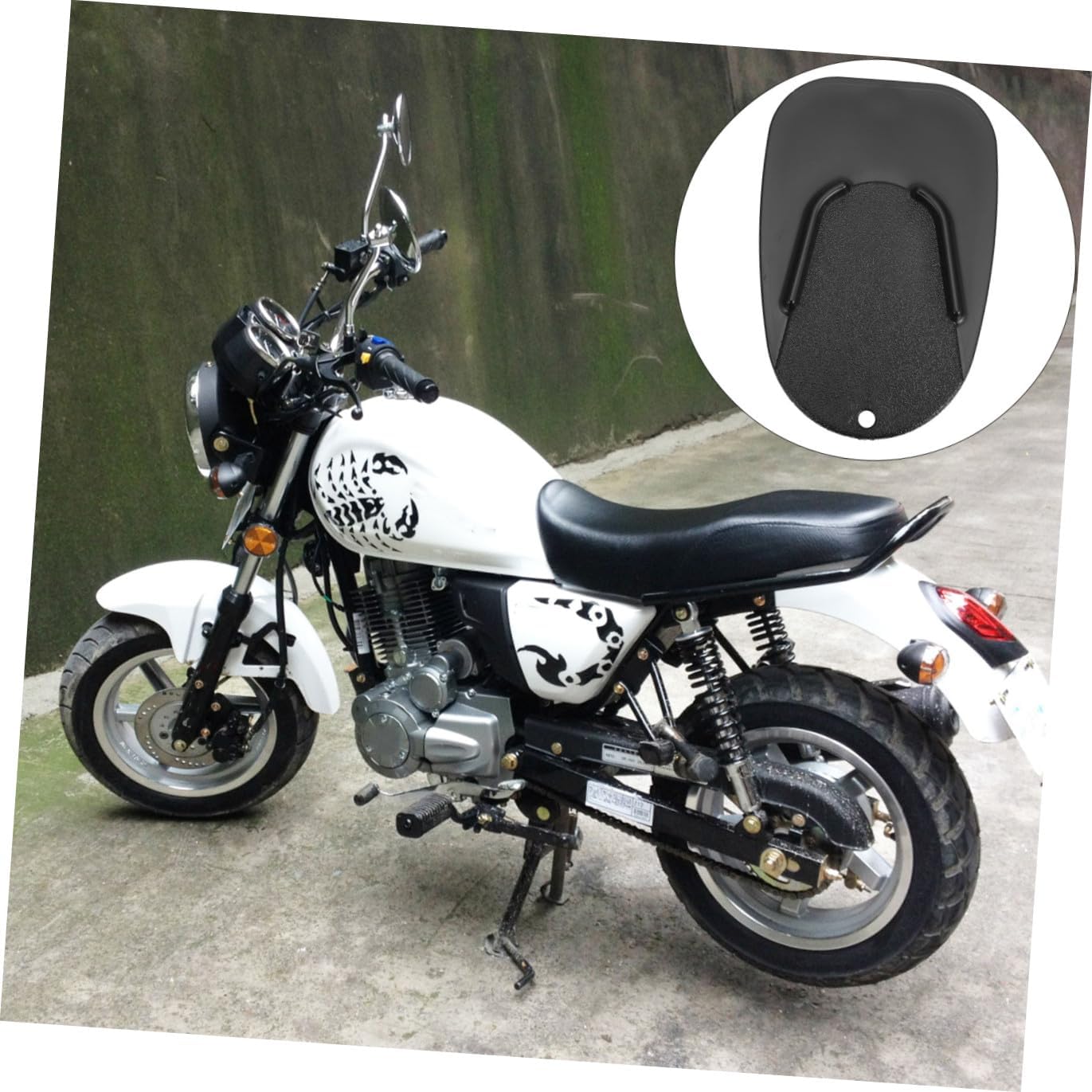 Motorcycle Kickstand Extension Pad Black ABS Support Plate