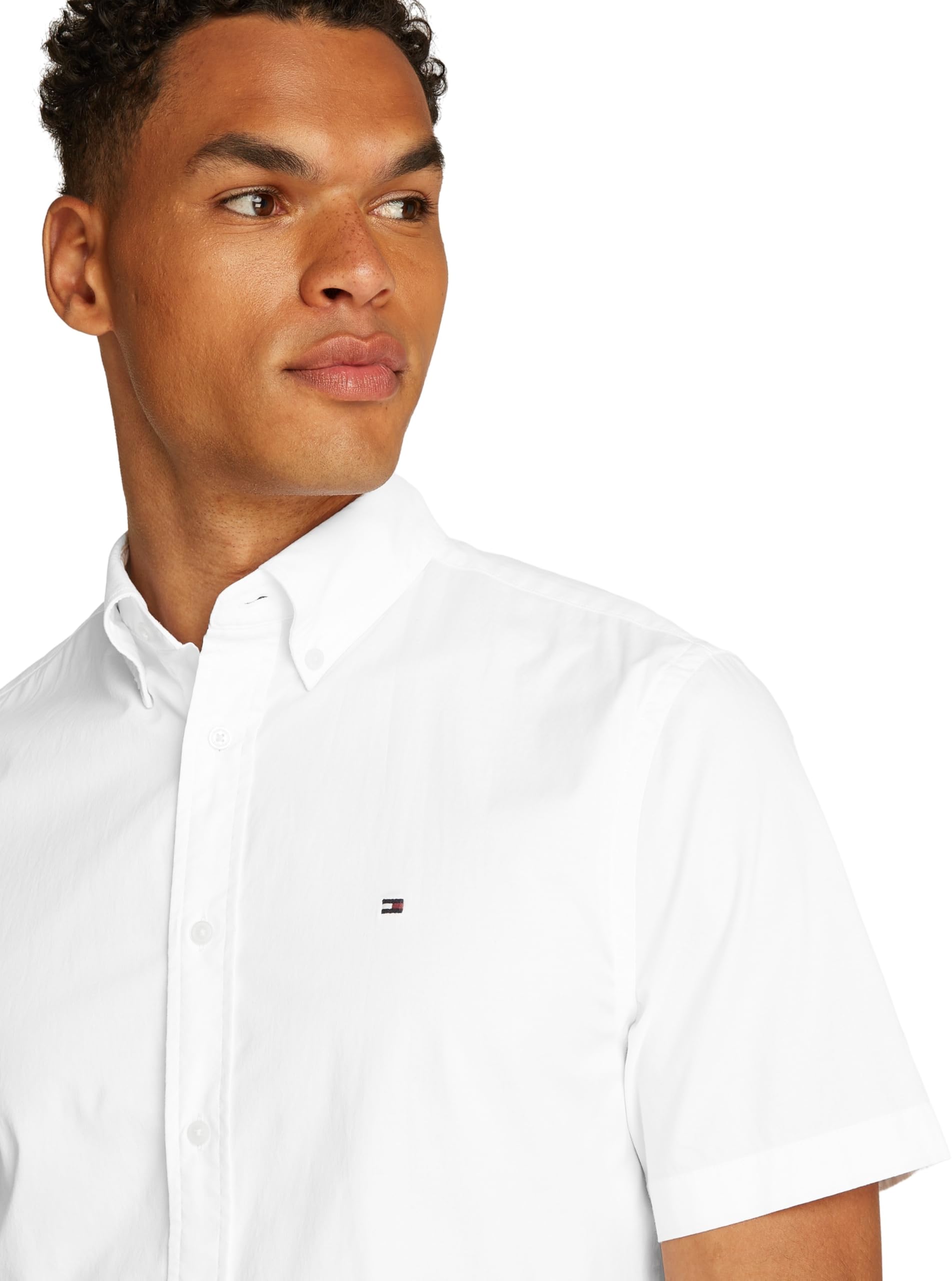 Tommy Hilfiger Herren Hemd Flex Poplin Kurzarm