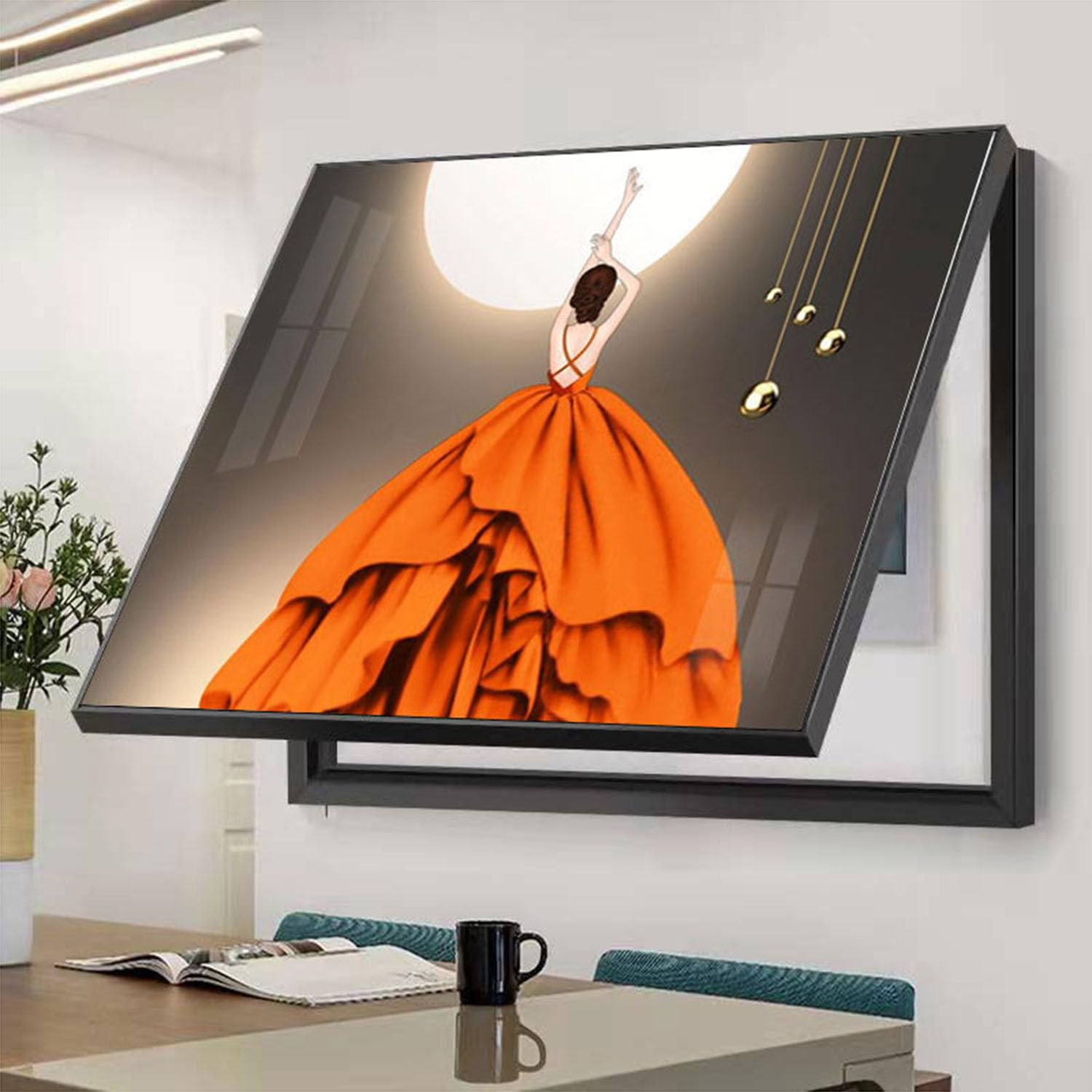 IQOAIJ Scatola del Contatore Elettrico Coperchio Decorativo del Contatore della Pittura Coperchio Decorativo della per Nascondi Dipinti Decorazione,02,45X35