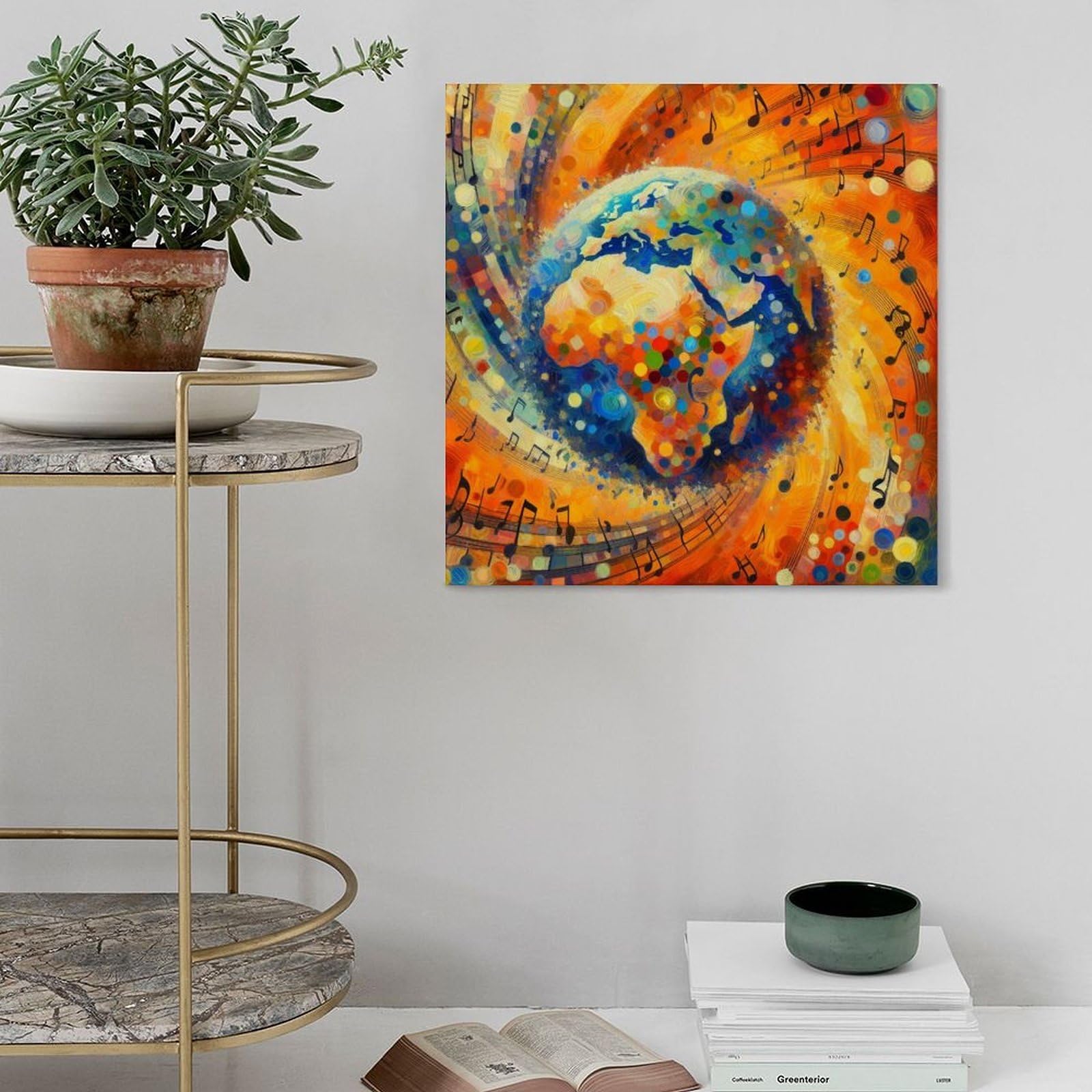 Poster su tela con musica astratta, poster per camera da letto, decorazione per ufficio, camera da letto, regalo, 71,1 cm L x 71,1 cm W