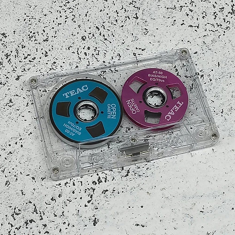 KTELI Double-Sided Color Housing Empty Tape Metal Mini Can Record 55 Minutes Empty Tape Blank Cassette Tape, Easy to Use Orange, 500459992A8