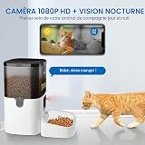 Balimo Distributeur Croquettes Chat Automatique avec 1080P Caméra 2.4G WiFi Distributeur Croquettes Chat et Chien avec APP Vidéo Audio Vision 4L Enregistrement Vocal 10s Gamelle Automatique - 3