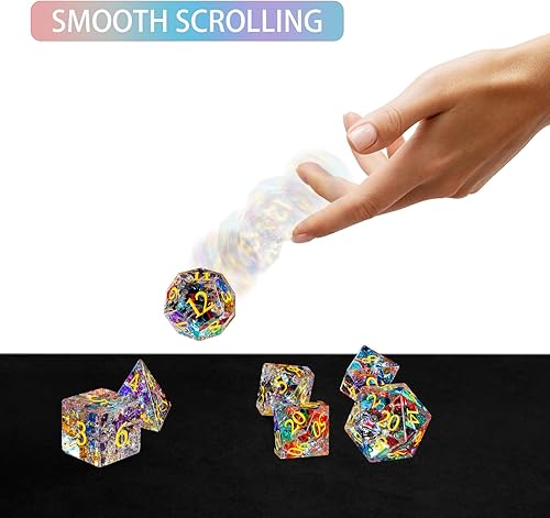 Miniatura 5 de Dados de piedras preciosas de malaquita DND, juego de 7 dados hechos a mano para Calabozos y Dragones, juegos de mesa MTG D&D, dados de juego de rol