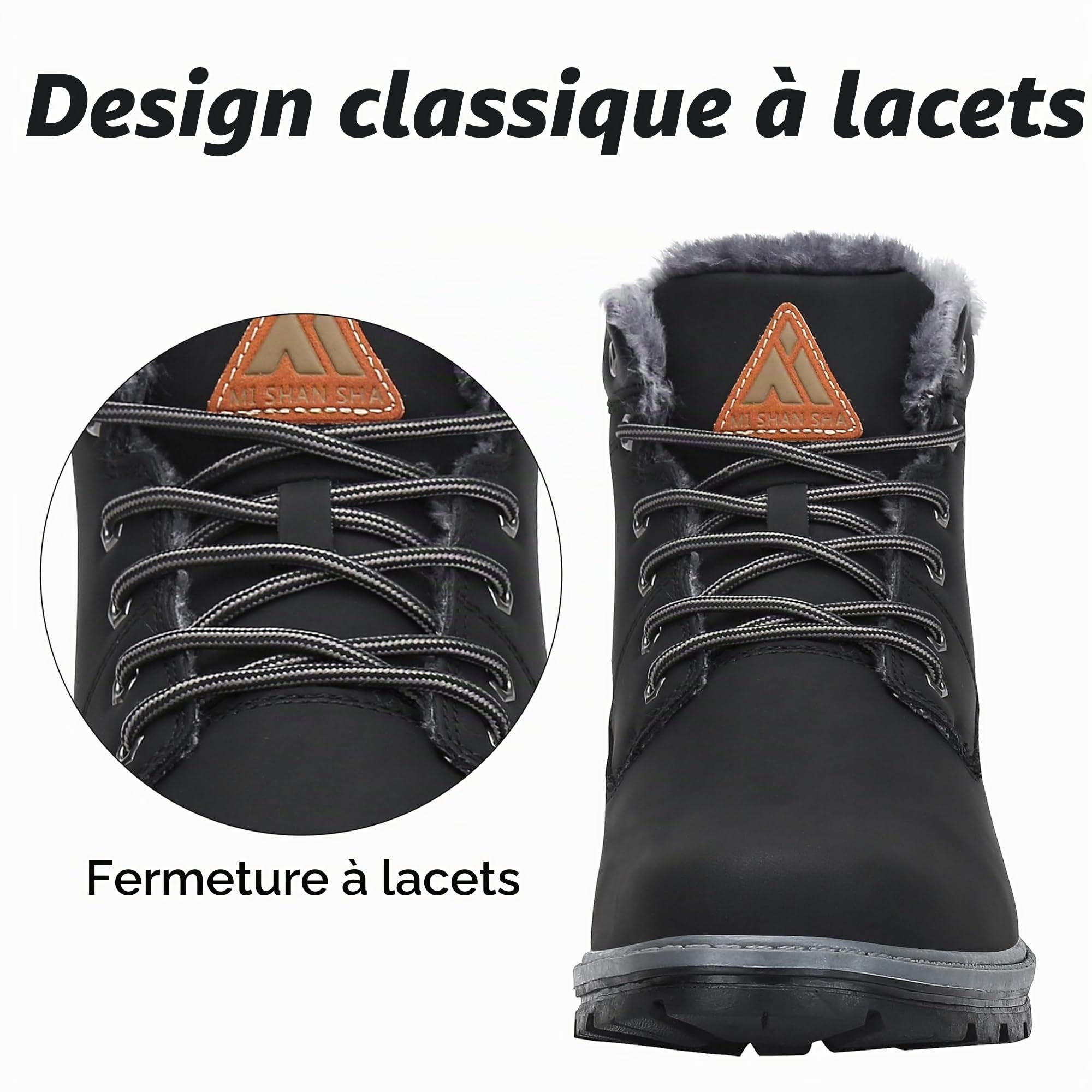 Mishansha Hiver Chaussures Chaudes Bottes de Neige Fourrure 36-48 EU | Femme Bottes, Randonnée, Homme Chaussures, Chaudes, Antidérapante, Neige, Marche