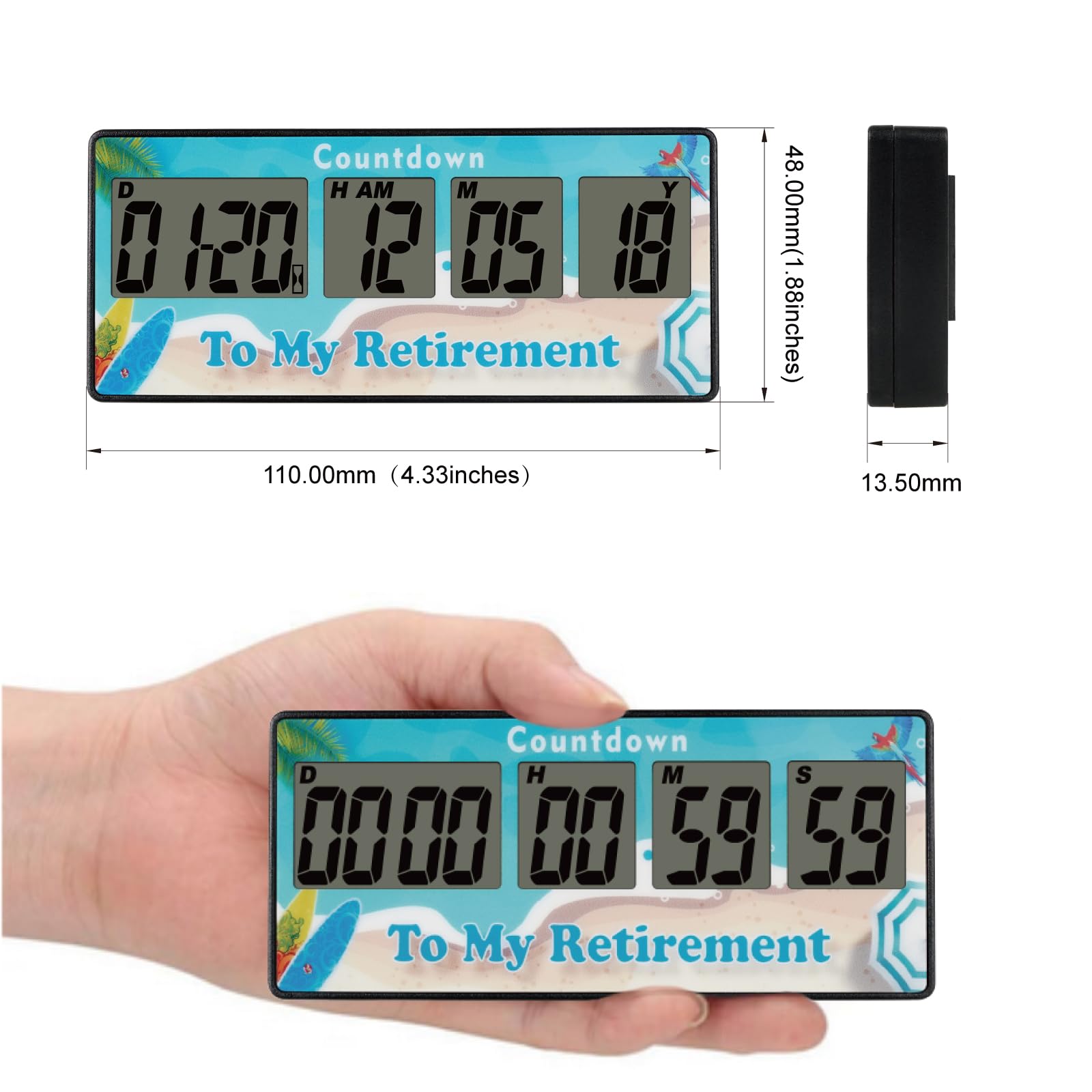 Compte à Rebours Digital Jayron - 9999 Jours - Timer Magnétique - Pour Retraite/Mariage/Noël