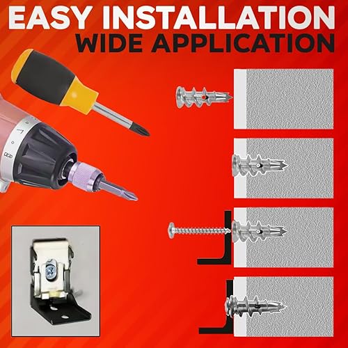 Vista 14 de Juego de 20 anclajes y tornillos autoperforantes para paneles de yeso #8 x 1-1/4 pulgadas, magníficos anclajes de pared para paneles de yeso