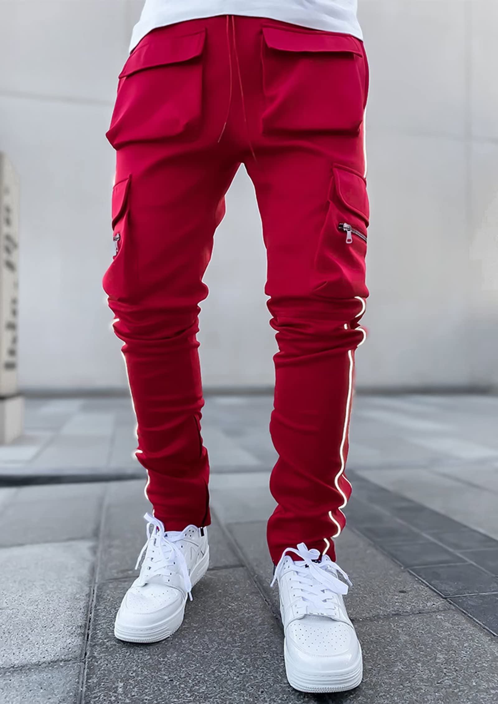 Pantaloni Jogger da Uomo Pantaloni Cargo Elastici in Vita con Tasche Multiple Pantaloni Sportivi Casual per la Corsa, Il Fitness, Il Jogging e la Palestra