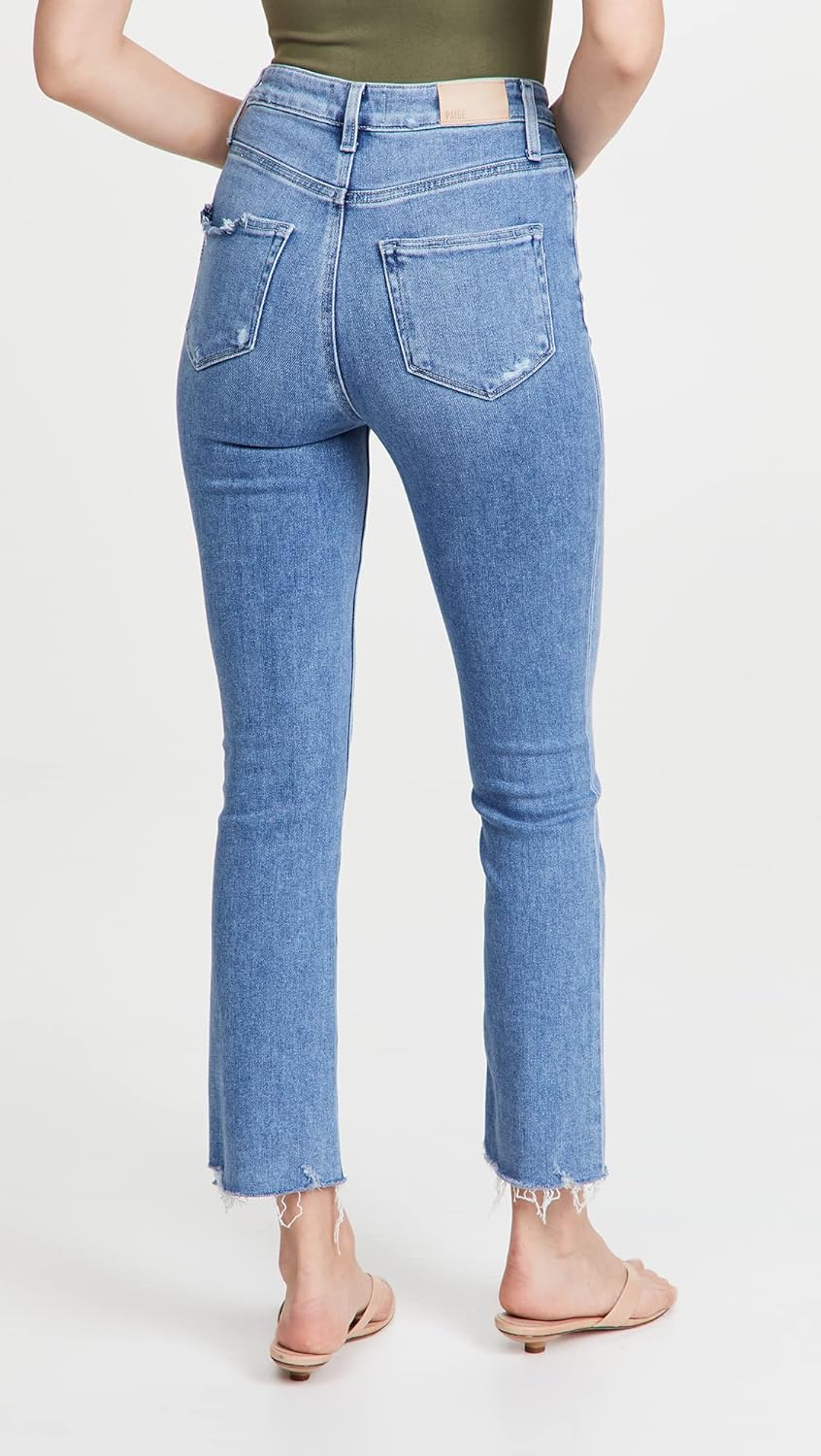 PAIGE Women's Ultra High Rise Cindy Distressed Jeans - Image 3