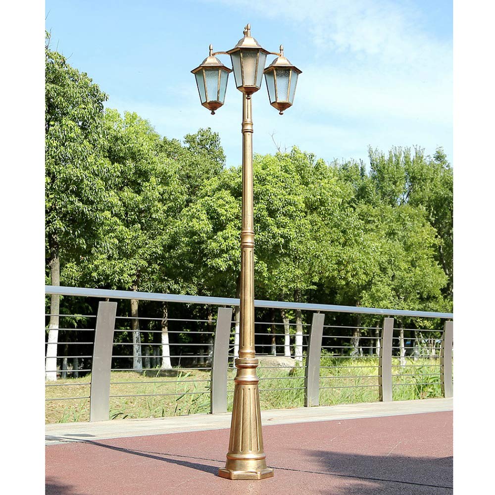 Lampadaire d'extérieur étanche E27 avec abat-jour en acrylique, 3 têtes, style victorien, en verre, éclairage extérieur vintage