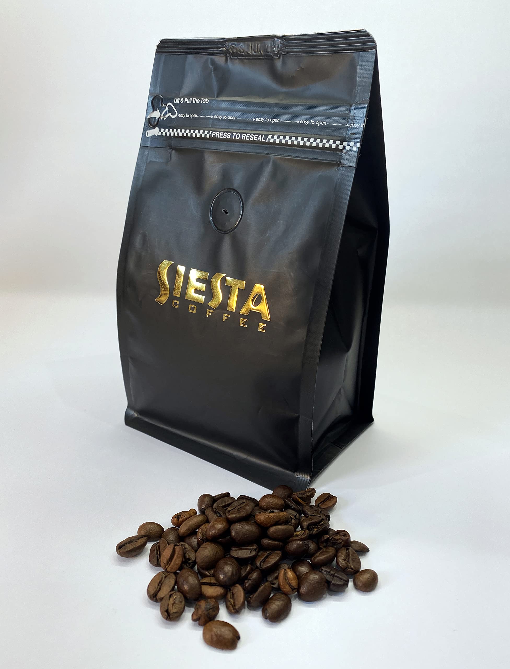 Golden Roasted Coffee Beans | Rich Arabica & Robusta Fusion | Siesta Coffee | 250g Bag