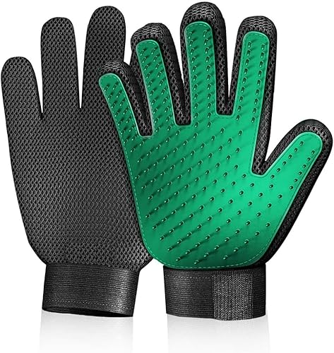 Miniatura 2 de Gentle Deshedding - Manopla de aseo para mascotas, cepillo removedor de pelo eficiente para perros, gatos, caballos con pelo largo y corto (1 par)