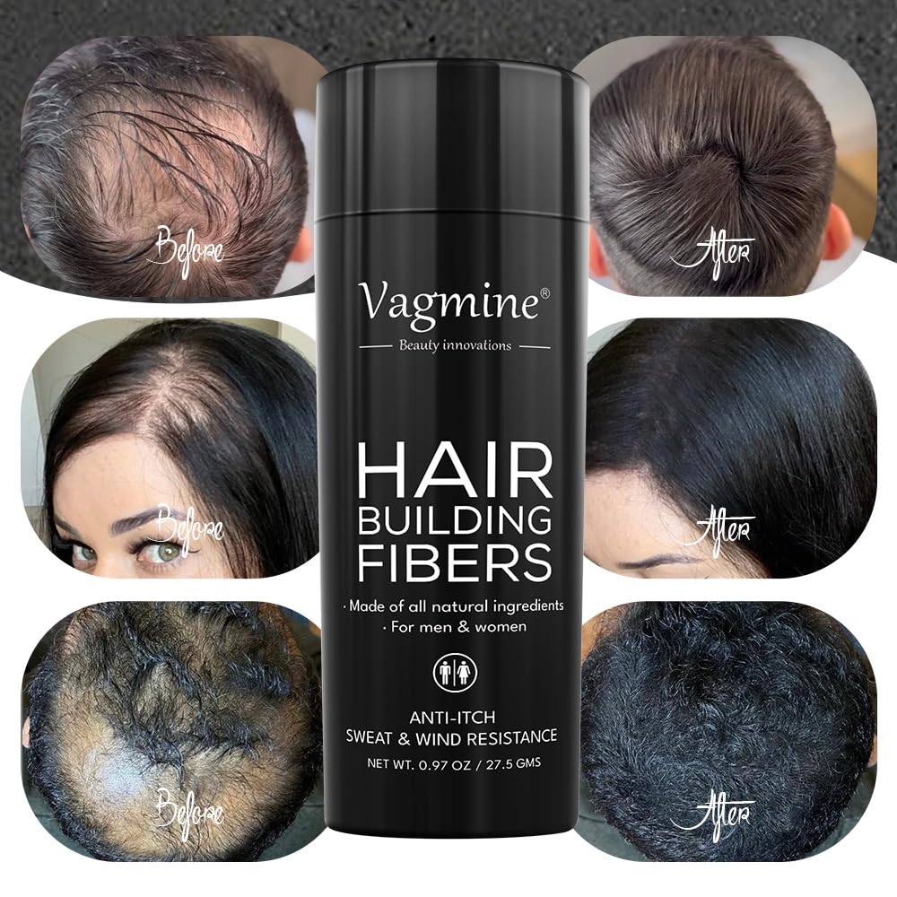 VAGMINE Hair Fiber Dark Brown Powder For Men & Women, 27.5Gms 2